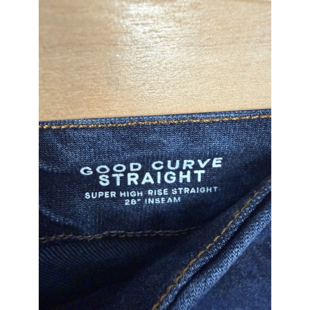 Good American Jeans Women's 4/27 Good Curve Straight Super High Rise Dark Wash - Picture 4 of 9